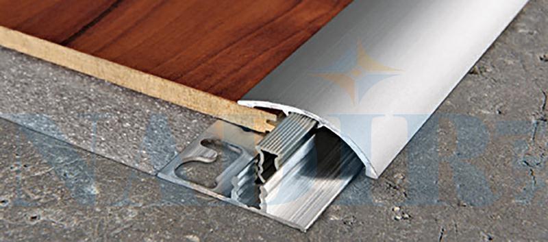 PROFILO ALLUMINIO RACCORDO LVT-ZERO CURVE CM.270 ALLUMINIO ARGENTO