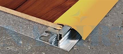 PROFILO ALLUMINIO RACCORDO LVT-ZERO CURVE CM.270 ALLUMINIO ORO