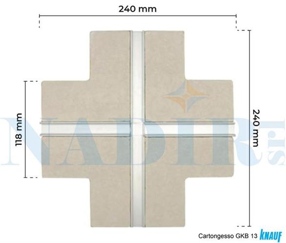 PANNELLO CARTONGESSO KNAUF GKB 13 STRISCIA LED CROCE