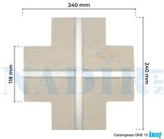 PANNELLO CARTONGESSO KNAUF GKB 13 STRISCIA LED CROCE