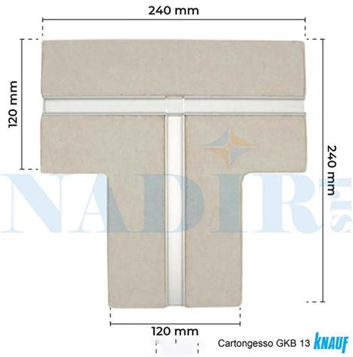 PANNELLO CARTONGESSO KNAUF GKB 13 STRISCIA LED TEE