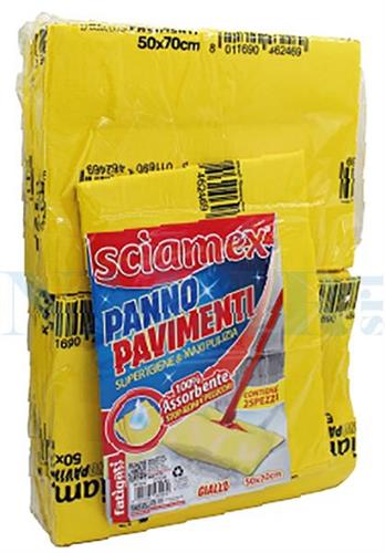 PANNO LAVAGGIO PAVIMENTI SCIAMEX GIALLO CM.50X70 ART.46252
