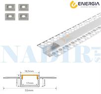 PROFILO LINEARE INCASSO CARTONGESSO CM.200 PER STRIP LED MM.17