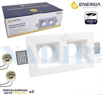 PORTAFARETTO GESSO LED INCASSO CARTONGESSO QUADRO DOPPIO 120X215