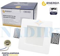 PORTAFARETTO GESSO LED INCASSO CARTONGESSO QUADRO 120 SATINATO