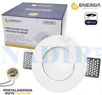 PORTAFARETTO GESSO LED INCASSO CARTONGESSO TONDO 120 SATINATO