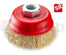 SPAZZOLA A TAZZA SIT M14 IN FILO ACCIAIO ONDULATO ø80MM ART.105