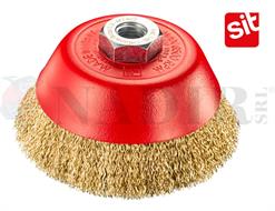 SPAZZOLA A TAZZA SIT M14 IN FILO ACCIAIO ONDULATO ø100MM ART.108