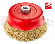 SPAZZOLA A TAZZA SIT M14 IN FILO ACCIAIO ONDULATO ø120MM ART.118