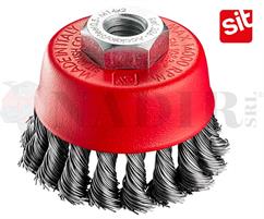 SPAZZOLA A TAZZA SIT M14 IN FILO ACCIAIO RITORTO ø75MM ART.325