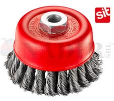 SPAZZOLA A TAZZA SIT M14 IN FILO ACCIAIO RITORTO ø100MM ART.328