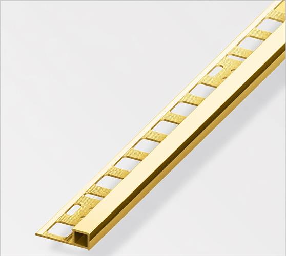 PROFILO JOLLY QUADRO ALLUMINIO ORO BRILLANTATO H.10 CM.250