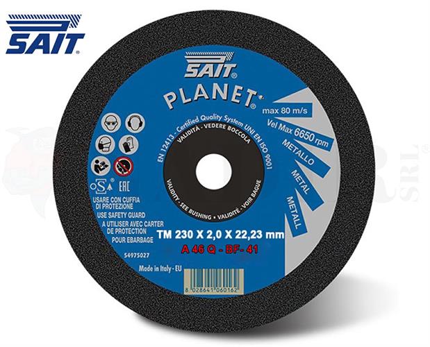 DISCO ABRASIVO PIANO SAIT PLANET-TM A 46 Q ACCIAIO ø230X2.0MM