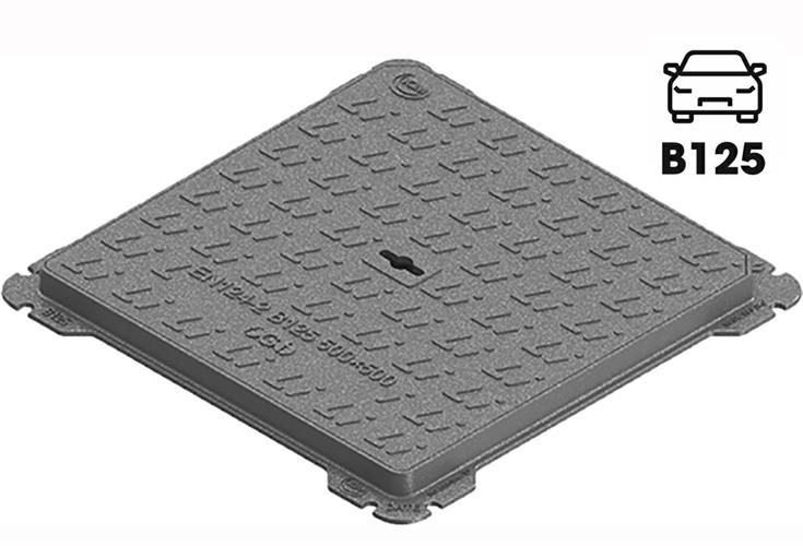 CHIUSINO IN GHISA CON TELAIO B125 CM.60X60 KG.20,50