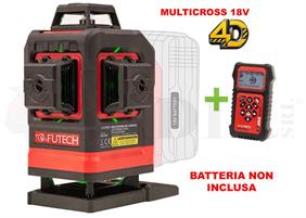 LIVELLA LASER FUTECH PROFESSIONALE 18V MULTICROSS 4D SENZA BATTERIA