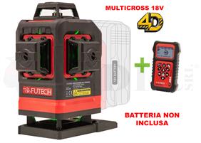 LIVELLA LASER FUTECH PROFESSIONALE 18V MULTICROSS 4D SENZA BATTERIA