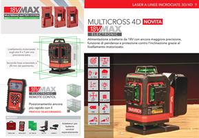 LIVELLA LASER FUTECH PROFESSIONALE 18V MULTICROSS 4D SENZA BATTERIA