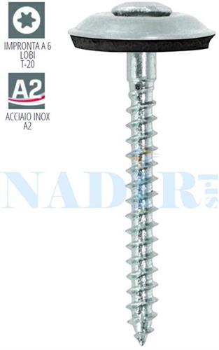 VITI INOX FISSAGGIO GRONDAIA TXø4.5X35 RONDELLA INOX/EPDM