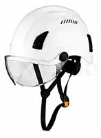 CASCO DA PONTEGGIATORE IN QUOTA COLORE BIANCO CON VISIERA