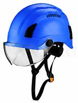 CASCO DA PONTEGGIATORE IN QUOTA COLORE BLU CON VISIERA