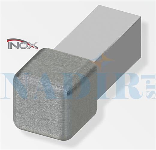 CAPSULA QUADRA INOX SPAZZOLATO SATINATO H.10