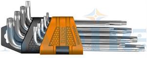 SERIE 9 CHIAVINI TORX CON FORO INGCO CR-V T10>T50 APPENDIBILE