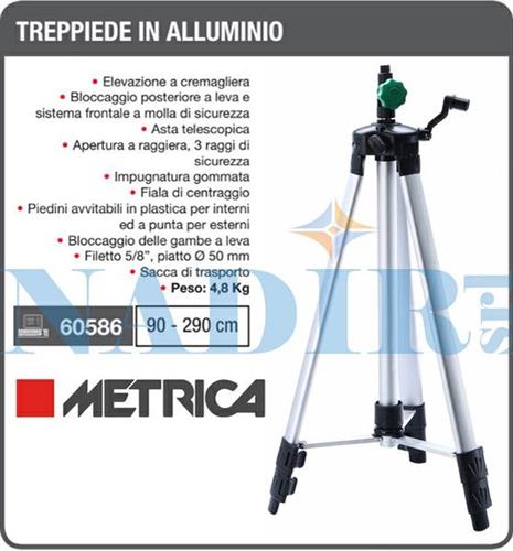 TREPPIEDE ALLUMINIO AD ELEVAZIONE FILETTO 5/8 REGOLABILE CM.90>290