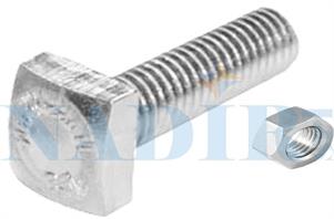 BULLONE ZINCATO TESTA QUADRA M8X35 CF.100 PZ CON DADI