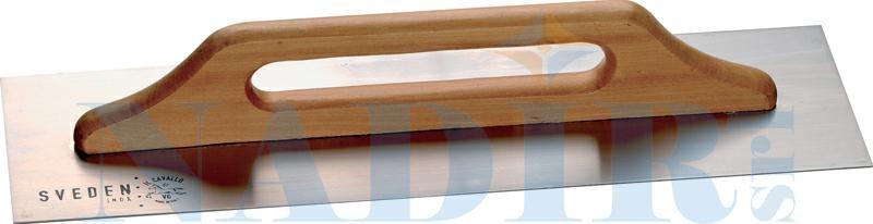 FRATTONE LISCIO DUE MANI LAMA ACCIAIO MANICO LEGNO MM.140X480X0.6