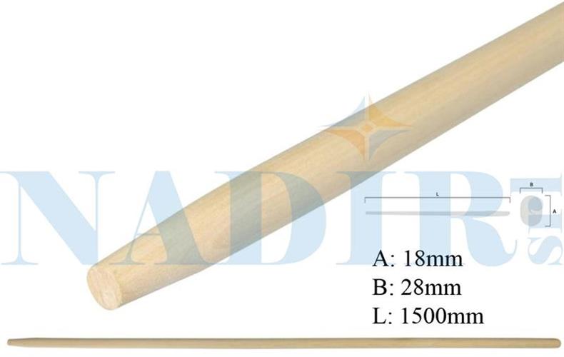 MANICO RASTRELLO OCCHIO TONDO CONICO ø28-18 CM.150 IN FAGGIO