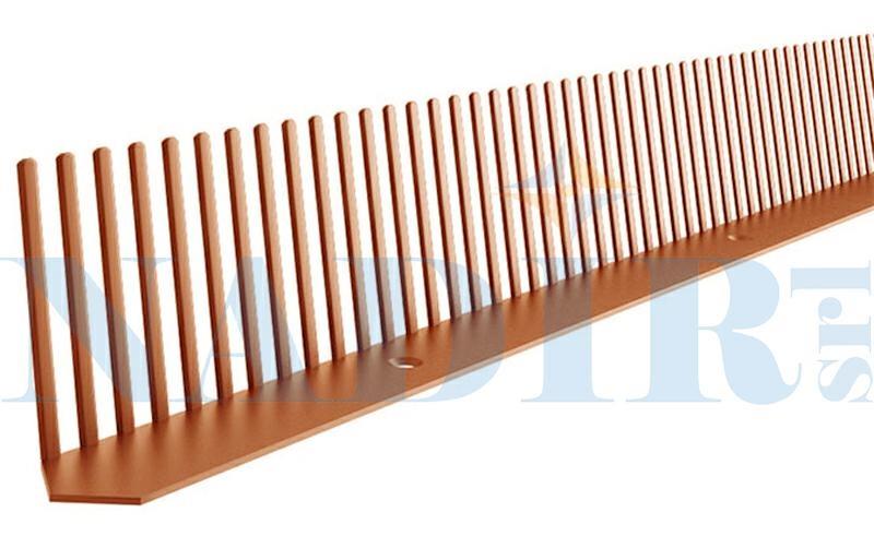 DISSUASORE PARAPASSERI A PETTINE IN PP ROSSO TEGOLA CM.10X100