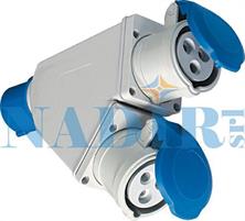 MOLTIPLICATORE INDUSTRIALE IP44 16A 2 PRESE 220V 2P+E VB-1751