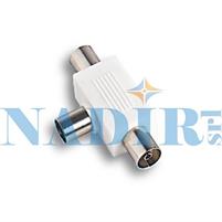 ADATTATORE DOPPIO COASSIALE TV 3 VIE