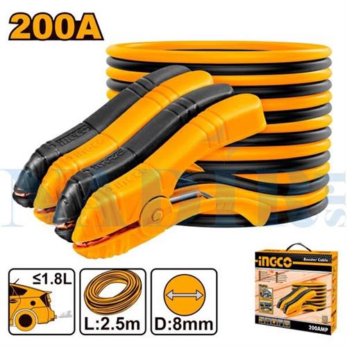 COPPIA CAVI X BATTERIA AUTO 200 AMPERE INGCO