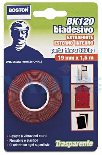 NASTRO BIADESIVO EXTRA POWER TRASPARENTE MM.19X1.5MT VHB