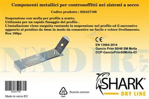 GANCIO SOSPENSIONE CON MOLLE X TRAVERSA A SCATTO SHARK DRY LINE