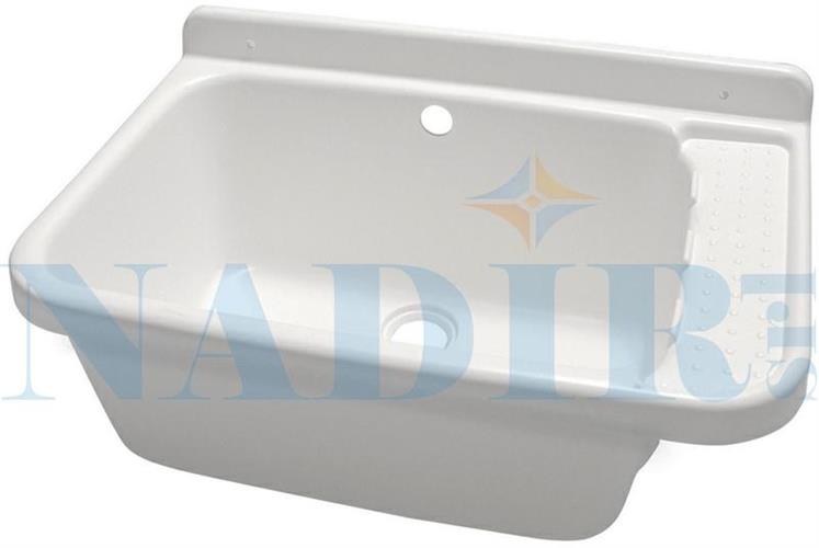 LAVATOIO IN RESINA BIANCA CM.50 COMPLETO SIFONE