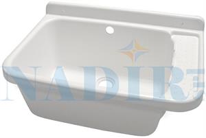 LAVATOIO IN RESINA BIANCA CM.50 COMPLETO SIFONE