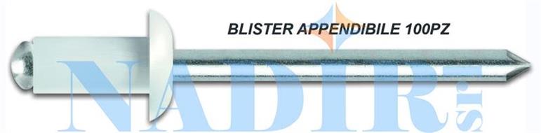 RIVETTI BIANCO RAL 9010 BUSTA 100PZ ø4X10
