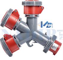 MOLTIPLICATORE INDUSTRIALE IP67 16A 3 PRESE 400V 3P+E 16A VB-1455