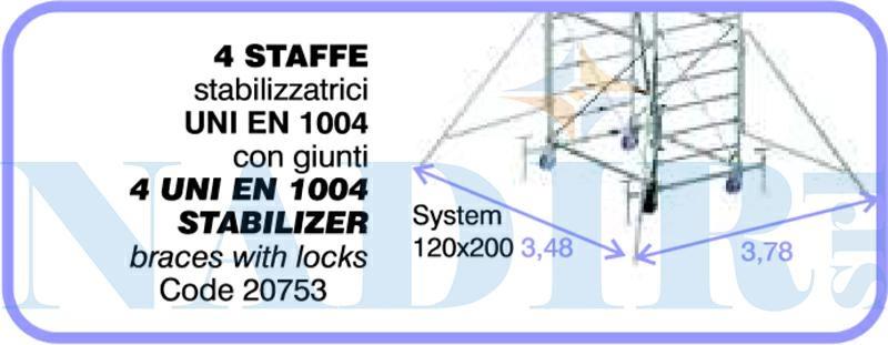 STAFFE STABILIZZATRICI EN1004 PONTEGGIO SYSTEM100/120 ART.50006