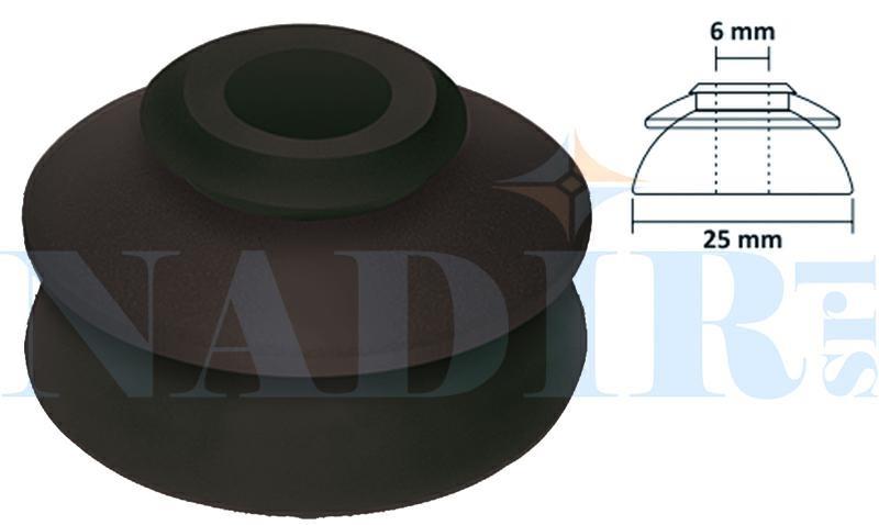 RONDELLA AD OMBRELLO EPDM TESTA DI MORO RAL 8017 ø24