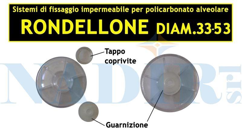 RONDELLONE POLICARBONATO ø33 NEUTRO MODELLO STELLONE