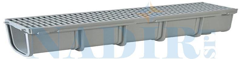 CANALETTA PP CON GRIGLIA PEDONABILE A15 CM.13X50 H.7.5