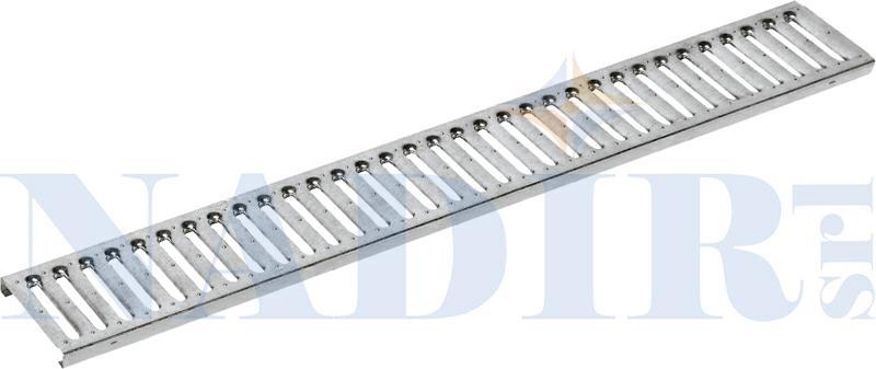 GRIGLIA ACCIAIO ZINCATA PEDONABILE A15 PER CANALETTA CM.13X100