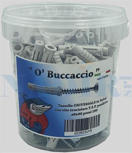 TASSELLO NYLON UNIVERSALE ø8X40 CON VITE BARATTOLO 150PZ