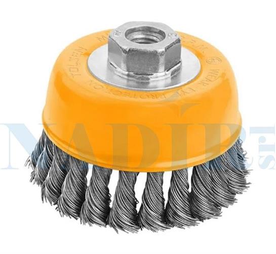 SPAZZOLA A TAZZA A FILO A MAZZETTI RITORTI M14 ø100MM
