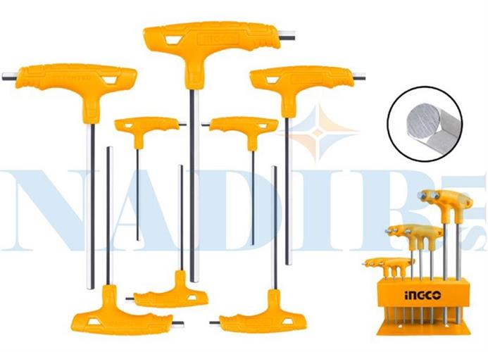 SERIE 8 CHIAVINI ESAGONALI INGCO MANICATI T CR-V MM.2-10 APPENDIBILE