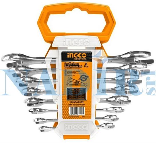 SERIE 8 CHIAVI FISSE INGCO CR-V 6>22 CON SUPPORTO APPENDIBILE