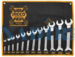 SERIE 12 CHIAVI FISSA INGCO CR-V 6>32 IN FODERA TESSILE
